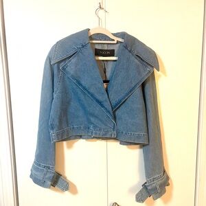 NWT Toccin Tommy Cropped Denim Trench Jacket - Large $595